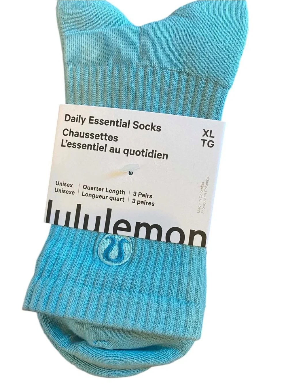 NWT Lululemon Daily Essential Socks 3PK Size XL
